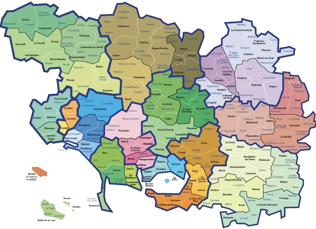 Carte du Morbihan